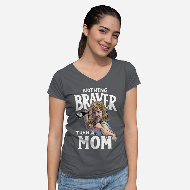 Nothing Braver-Womens-V-Neck-Tee-Geekydog