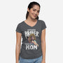 Nothing Braver-Womens-V-Neck-Tee-Geekydog