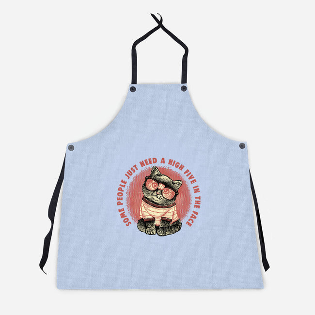 High Five In The Face-Unisex-Kitchen-Apron-glitchygorilla