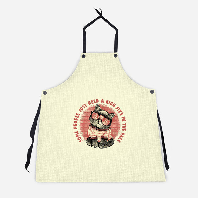 High Five In The Face-Unisex-Kitchen-Apron-glitchygorilla