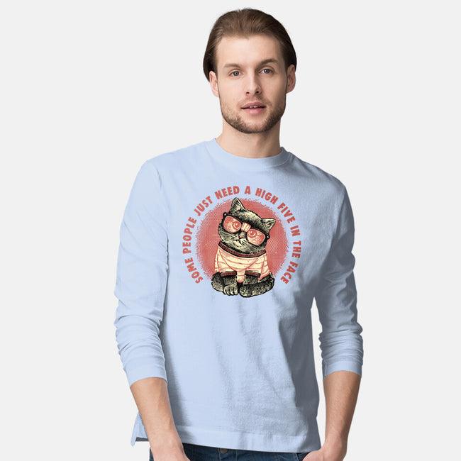 High Five In The Face-Mens-Long Sleeved-Tee-glitchygorilla