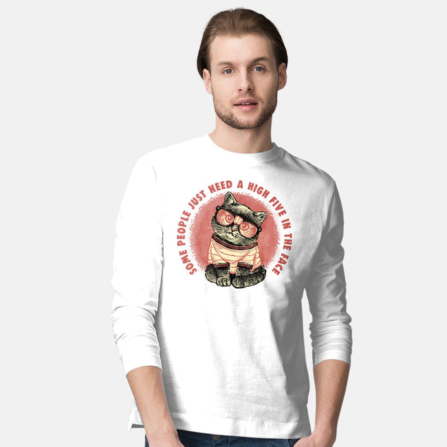 High Five In The Face-Mens-Long Sleeved-Tee-glitchygorilla
