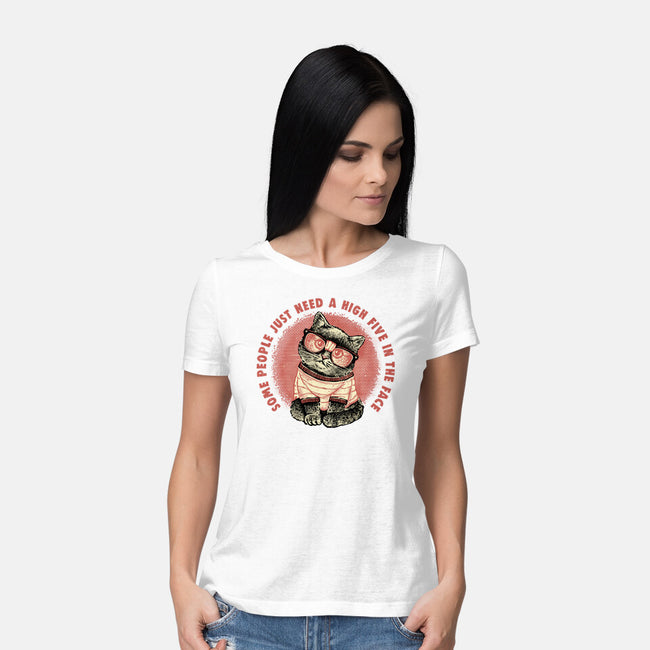 High Five In The Face-Womens-Basic-Tee-glitchygorilla