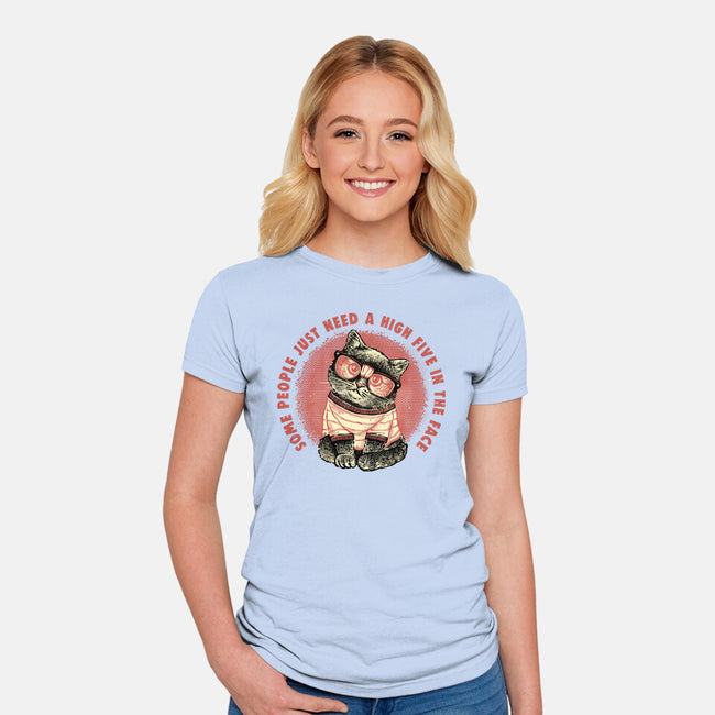 High Five In The Face-Womens-Fitted-Tee-glitchygorilla
