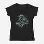 Metallic Soul-Womens-V-Neck-Tee-glitchygorilla