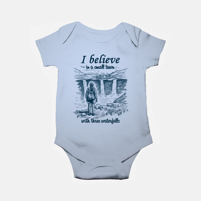 Small Town With Three Waterfalls-Baby-Basic-Onesie-NMdesign
