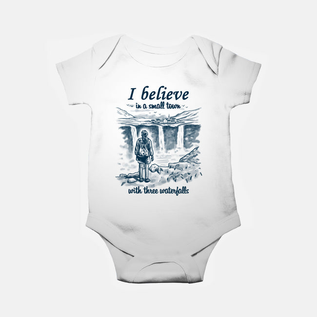 Small Town With Three Waterfalls-Baby-Basic-Onesie-NMdesign