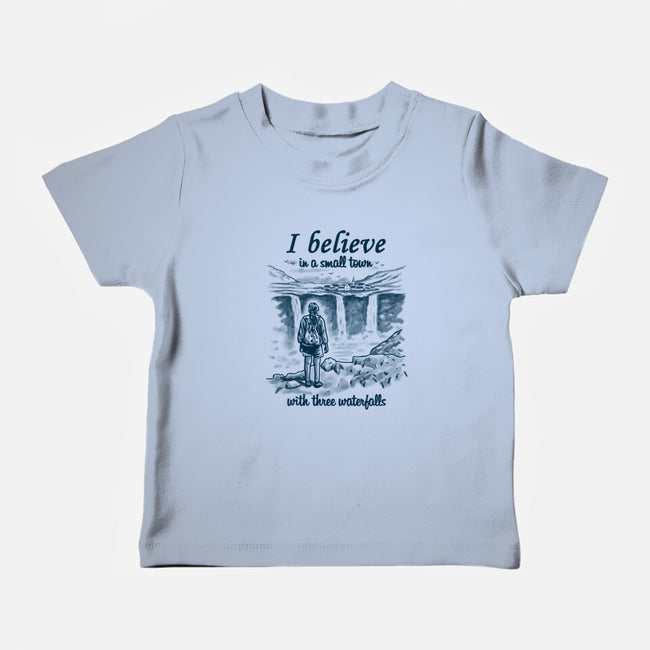 Small Town With Three Waterfalls-Baby-Basic-Tee-NMdesign