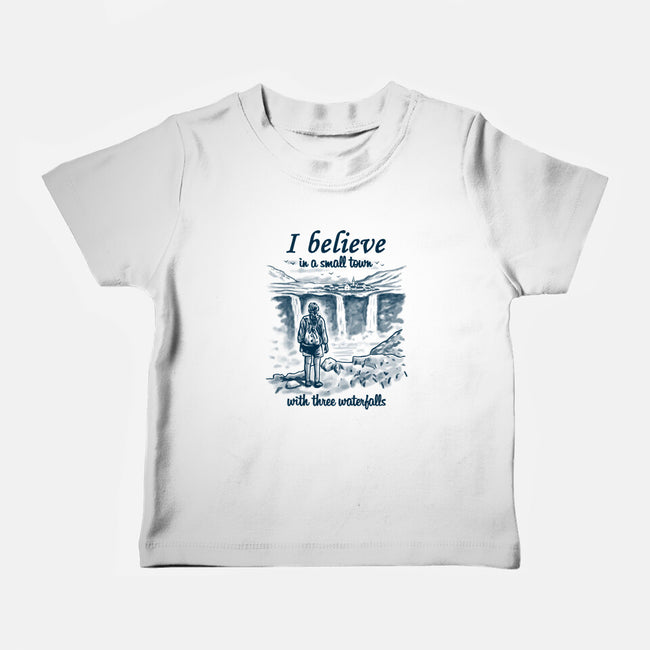 Small Town With Three Waterfalls-Baby-Basic-Tee-NMdesign