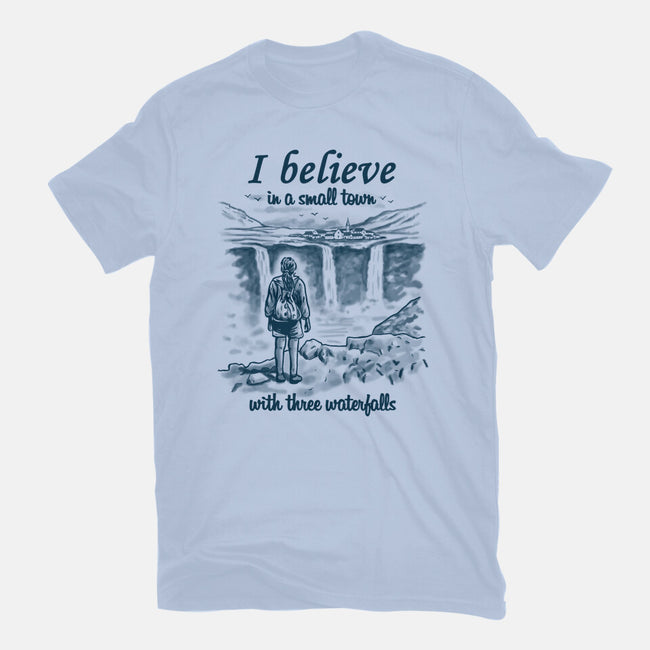 Small Town With Three Waterfalls-Mens-Heavyweight-Tee-NMdesign