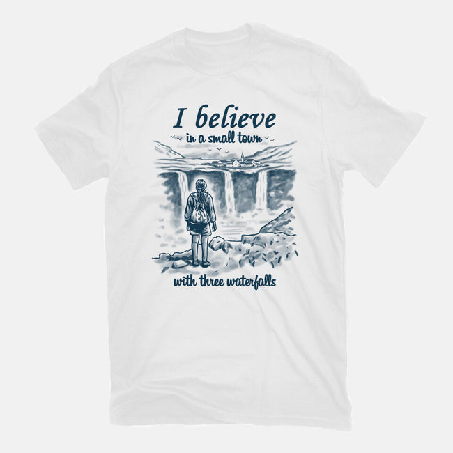 Small Town With Three Waterfalls-Womens-Basic-Tee-NMdesign