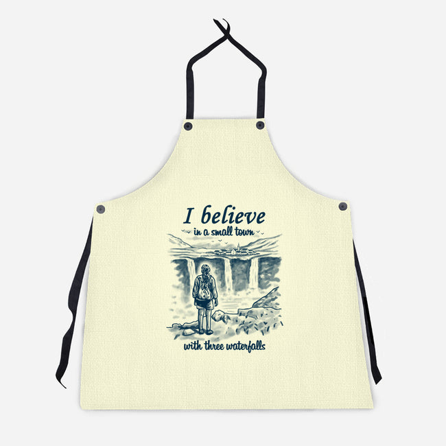 Small Town With Three Waterfalls-Unisex-Kitchen-Apron-NMdesign
