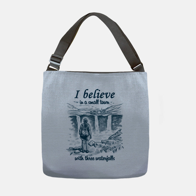 Small Town With Three Waterfalls-None-Adjustable Tote-Bag-NMdesign
