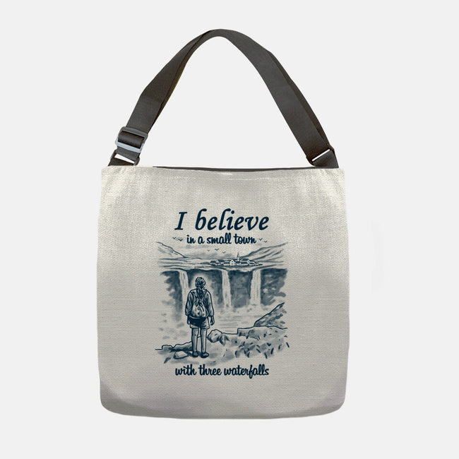 Small Town With Three Waterfalls-None-Adjustable Tote-Bag-NMdesign
