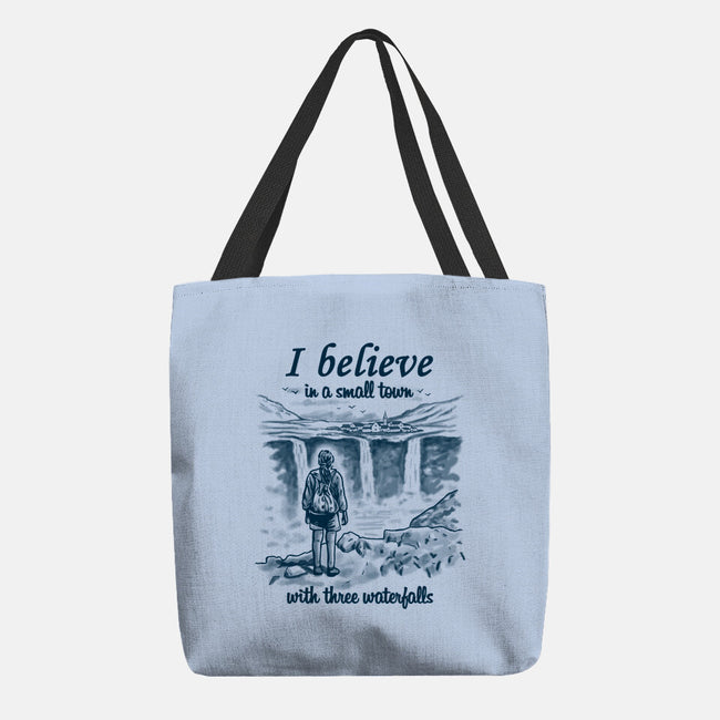 Small Town With Three Waterfalls-None-Basic Tote-Bag-NMdesign