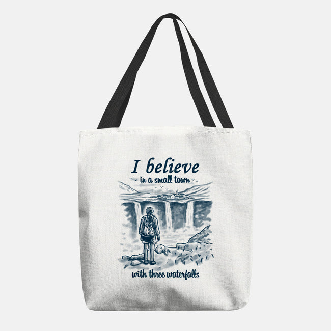 Small Town With Three Waterfalls-None-Basic Tote-Bag-NMdesign