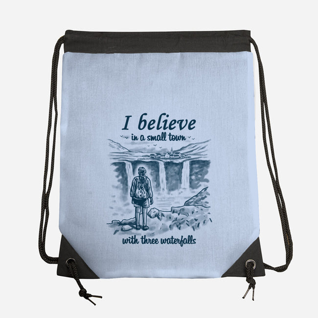 Small Town With Three Waterfalls-None-Drawstring-Bag-NMdesign