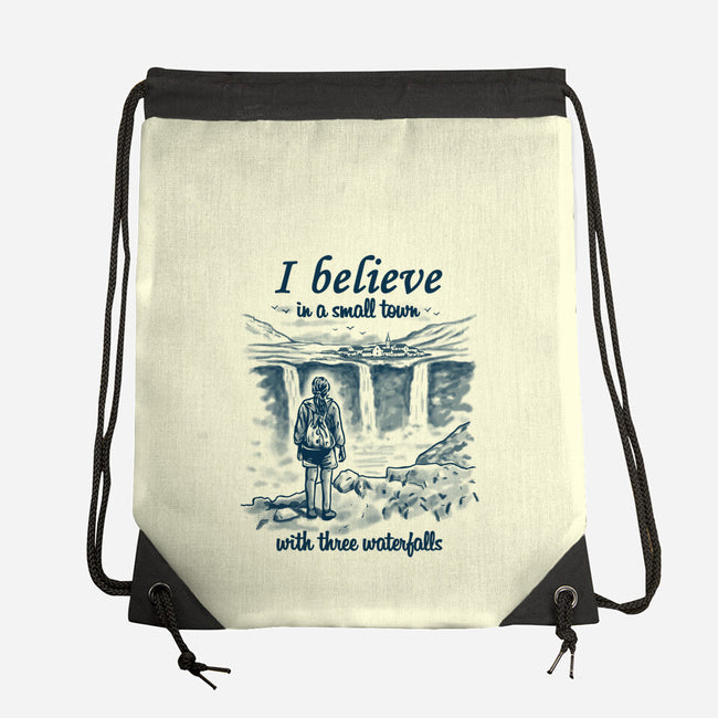 Small Town With Three Waterfalls-None-Drawstring-Bag-NMdesign
