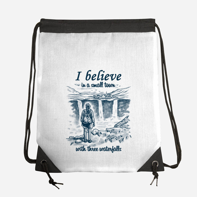 Small Town With Three Waterfalls-None-Drawstring-Bag-NMdesign