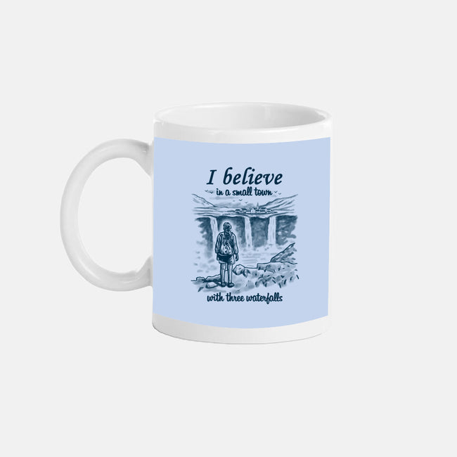 Small Town With Three Waterfalls-None-Mug-Drinkware-NMdesign