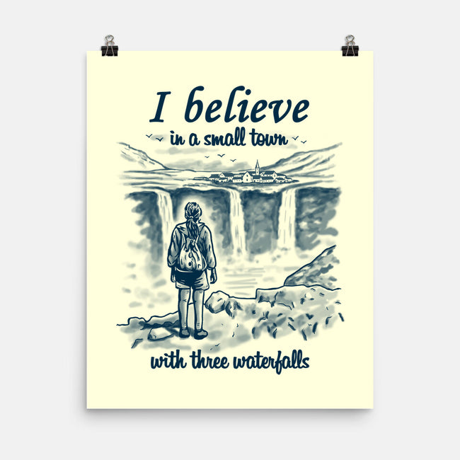 Small Town With Three Waterfalls-None-Matte-Poster-NMdesign