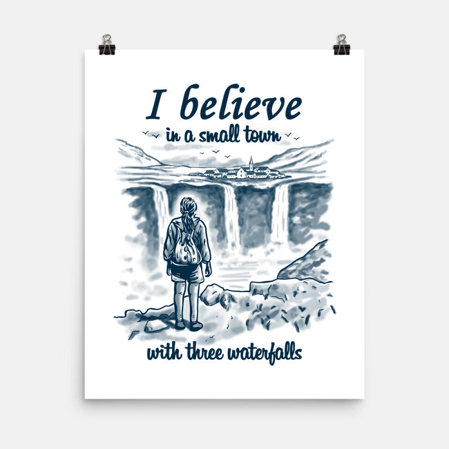 Small Town With Three Waterfalls-None-Matte-Poster-NMdesign