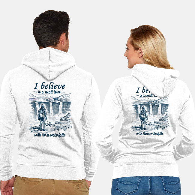 Small Town With Three Waterfalls-Unisex-Zip-Up-Sweatshirt-NMdesign