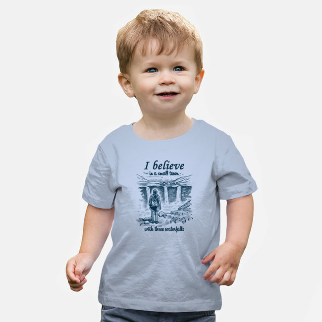 Small Town With Three Waterfalls-Baby-Basic-Tee-NMdesign