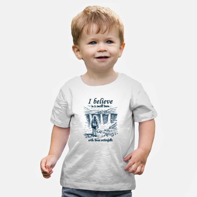 Small Town With Three Waterfalls-Baby-Basic-Tee-NMdesign