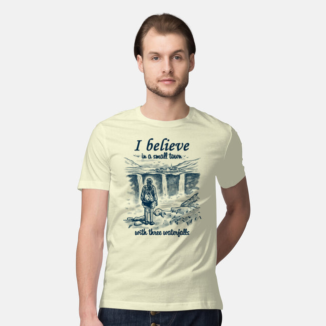 Small Town With Three Waterfalls-Mens-Premium-Tee-NMdesign