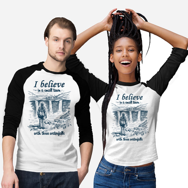 Small Town With Three Waterfalls-Unisex-Baseball-Tee-NMdesign