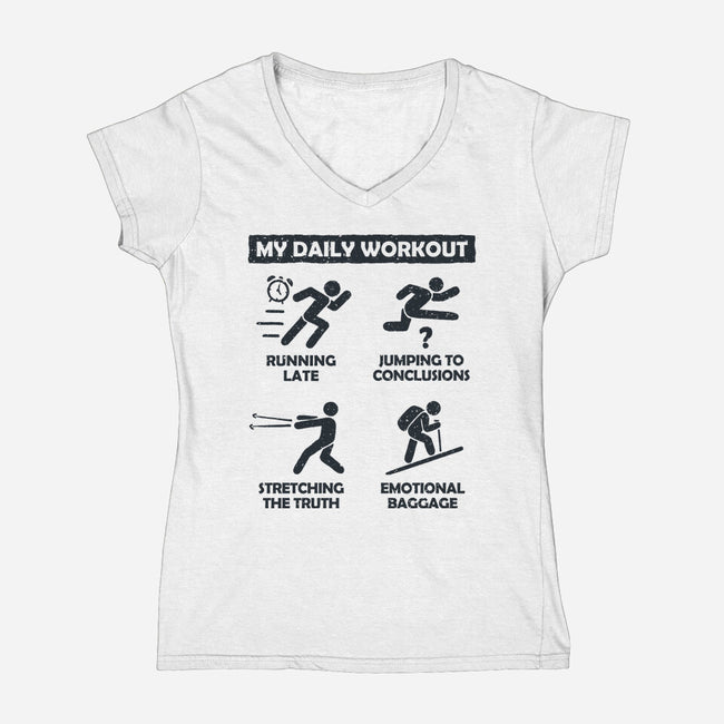 My Daily Workout-Womens-V-Neck-Tee-NMdesign