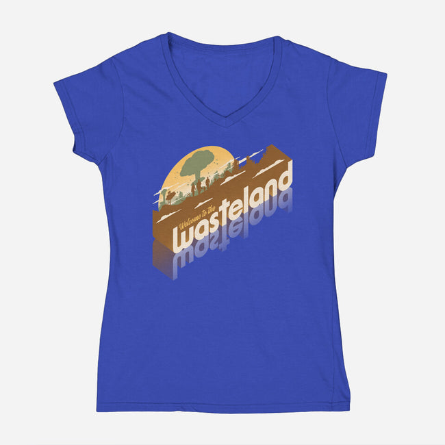 Sunset Wasteland-Womens-V-Neck-Tee-Getsousa!