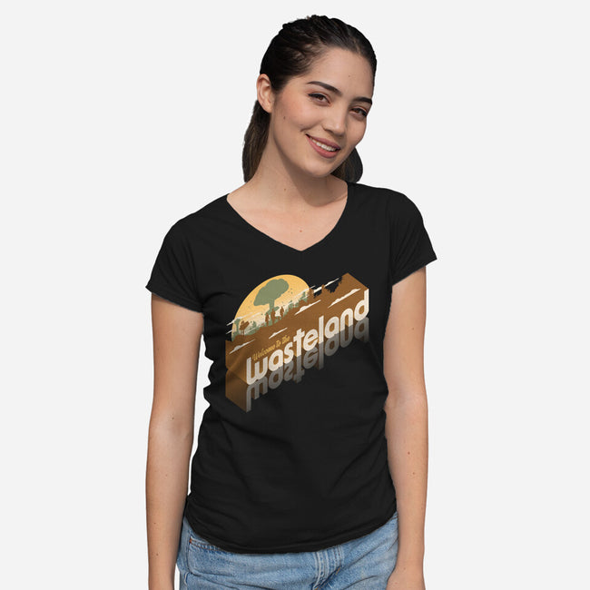 Sunset Wasteland-Womens-V-Neck-Tee-Getsousa!