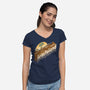 Sunset Wasteland-Womens-V-Neck-Tee-Getsousa!