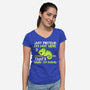 Chameleon Not Here-Womens-V-Neck-Tee-NemiMakeit