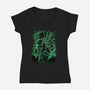 Last Ronin Shadow Line-Art-Womens-V-Neck-Tee-Astrobot Invention