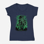 Last Ronin Shadow Line-Art-Womens-V-Neck-Tee-Astrobot Invention