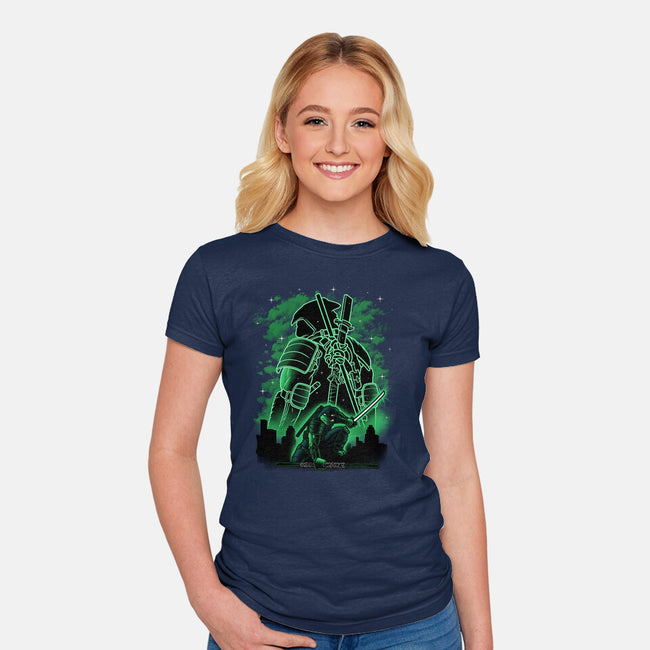 Last Ronin Shadow Line-Art-Womens-Fitted-Tee-Astrobot Invention