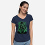 Last Ronin Shadow Line-Art-Womens-V-Neck-Tee-Astrobot Invention