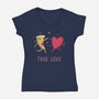 True Pizza Love-Womens-V-Neck-Tee-brunopires