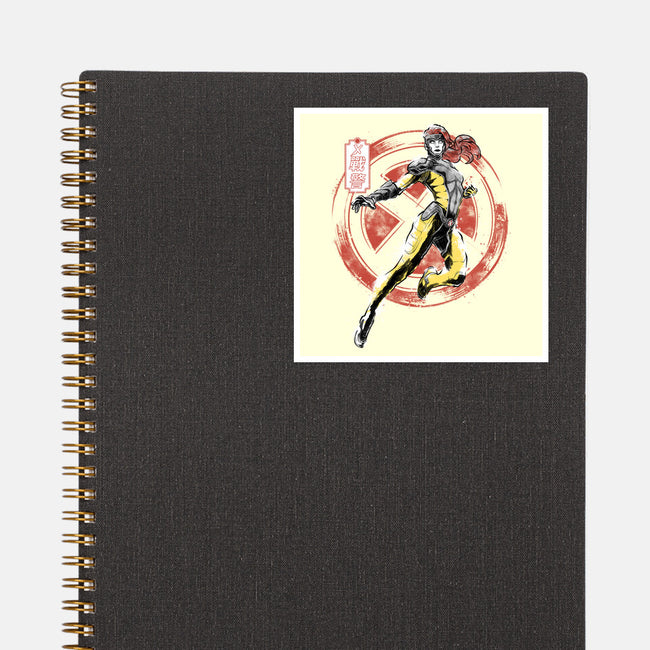 Psychic Phoenix Sumi-E-None-Glossy-Sticker-Astrobot Invention