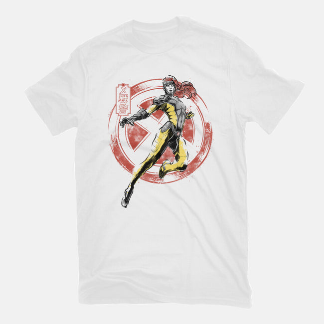 Psychic Phoenix Sumi-E-Womens-Fitted-Tee-Astrobot Invention