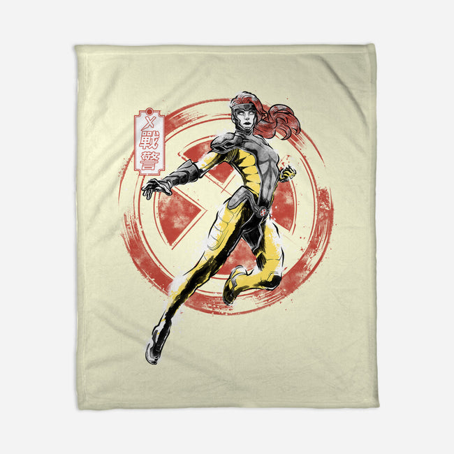 Psychic Phoenix Sumi-E-None-Fleece-Blanket-Astrobot Invention