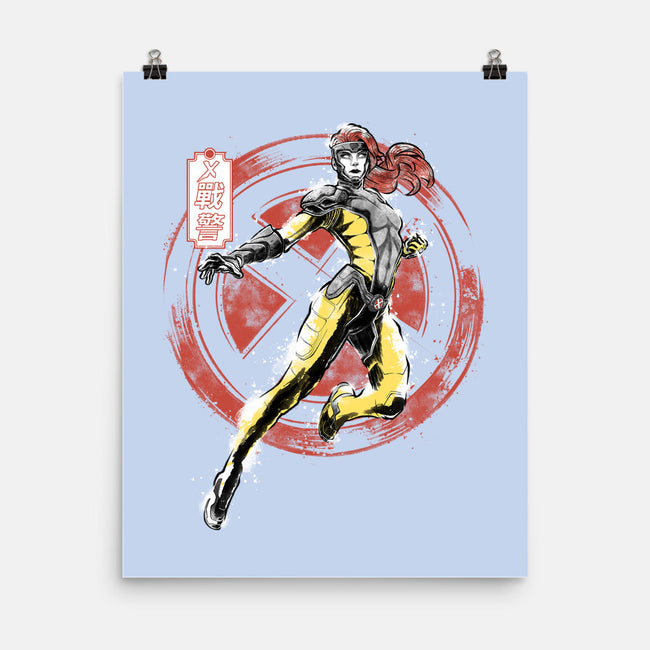 Psychic Phoenix Sumi-E-None-Matte-Poster-Astrobot Invention