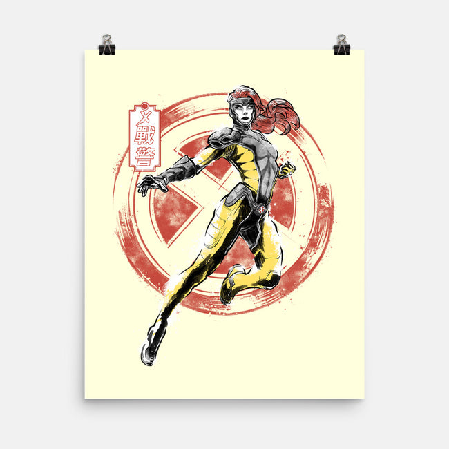 Psychic Phoenix Sumi-E-None-Matte-Poster-Astrobot Invention