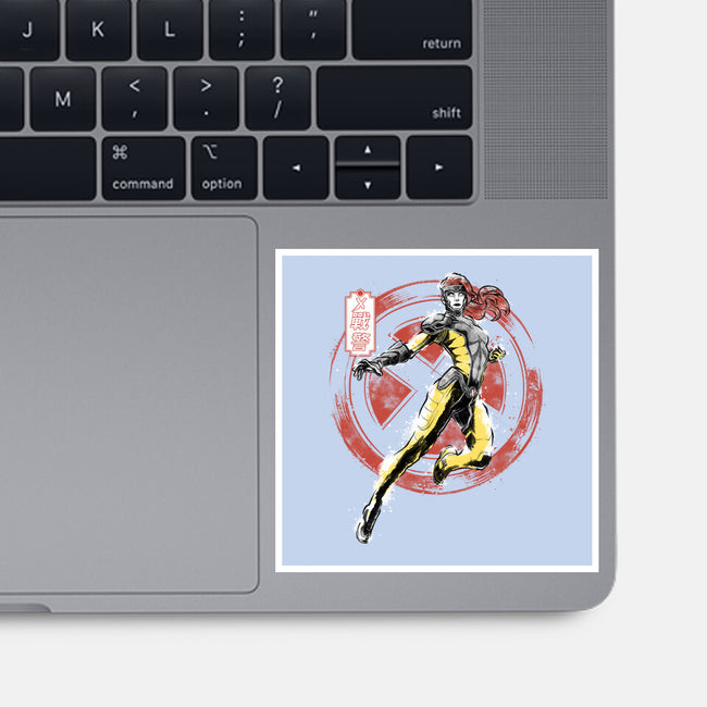 Psychic Phoenix Sumi-E-None-Glossy-Sticker-Astrobot Invention