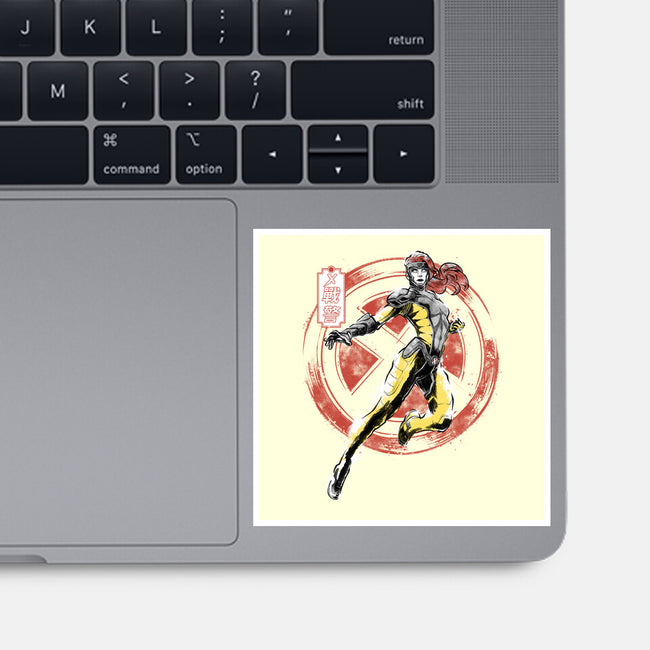 Psychic Phoenix Sumi-E-None-Glossy-Sticker-Astrobot Invention