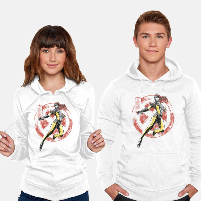 Psychic Phoenix Sumi-E-Unisex-Pullover-Sweatshirt-Astrobot Invention