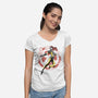 Psychic Phoenix Sumi-E-Womens-V-Neck-Tee-Astrobot Invention